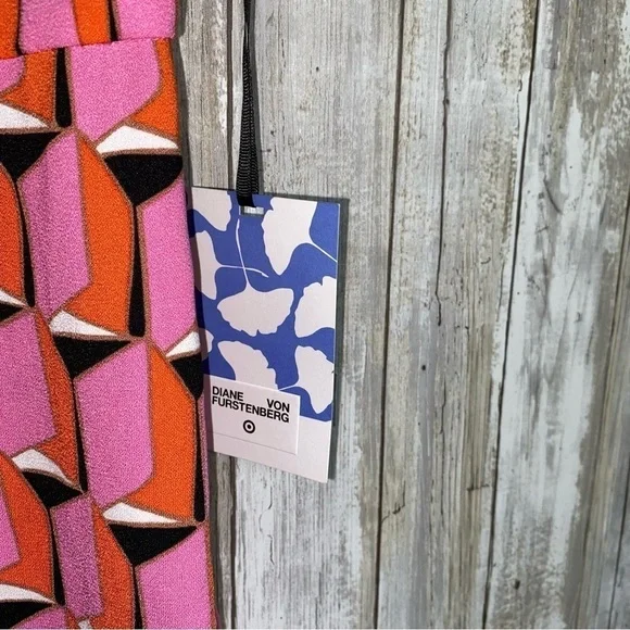 NWT Diane Von Furstenberg Pink Modern Geo Shift Dress - Picture 5 of 8